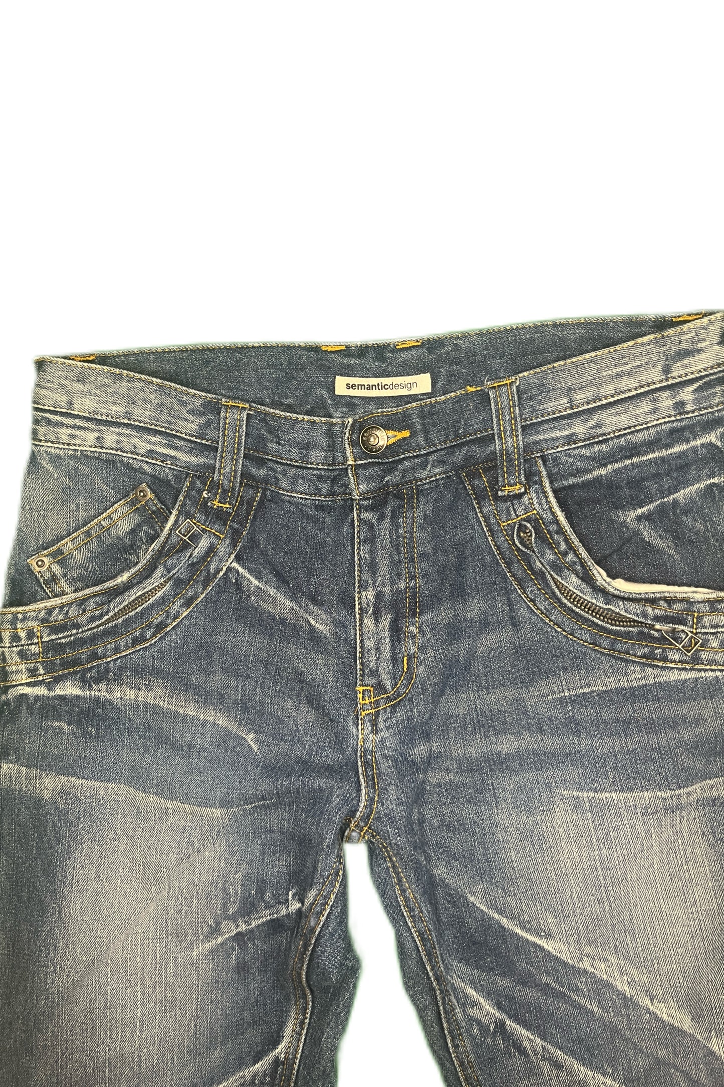 Semantic Design Zipper Denim